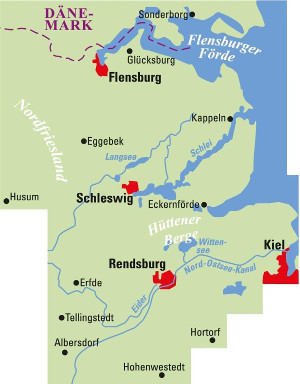 Blattschnitt Fahrradkarte Schleswig Flensburg ADFC Regionalkarte